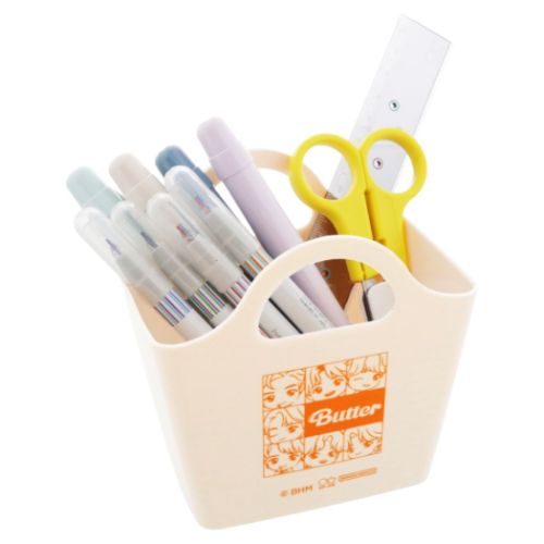 タイニータン キャラクター 卓上収納 ミニバスケット Butter ホワイト TinyTAN 商品