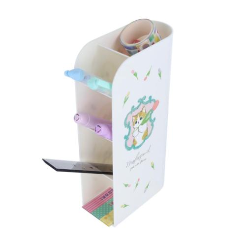 モフサンド キャラクター 卓上収納 タワーペンスタンド ホワイト