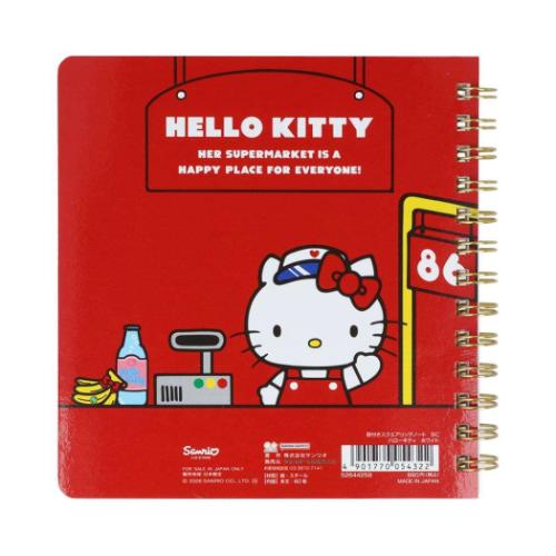 リングノート 窓付きスクエアリングノート ハローキティ ホワイト