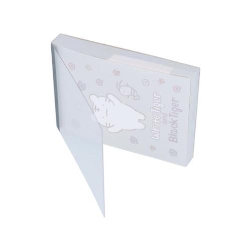 メモ帳 ホワイトタイガーとブラックタイガー メモミニ ミニミニメモ グレー 伝言 メモパッド キャラクター