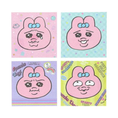 サンスター文具 窓付スクエアメモ おぱんちゅうさぎ メモ帳 ピンク