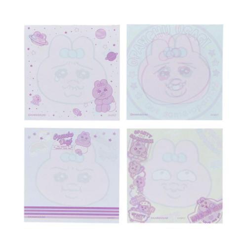 サンスター文具 窓付スクエアメモ おぱんちゅうさぎ メモ帳 ピンク