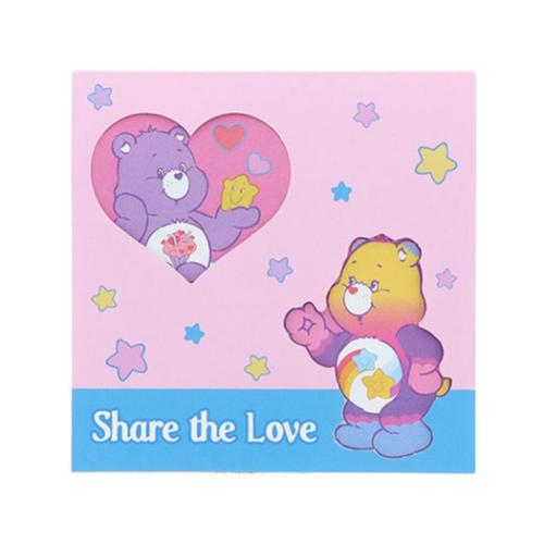 ケアベア 窓付きスクエアメモ メモ帳 ハート CareBears キャラクター