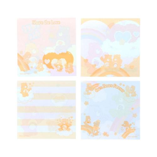 ケアベア 窓付きスクエアメモ メモ帳 ハート CareBears キャラクター