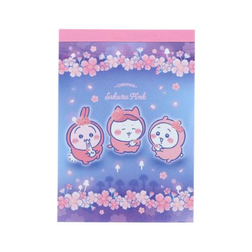 ちいかわ メモミニ メモ帳 Sakura Pink ヨザクラ ちいかわ＆ハチワレ