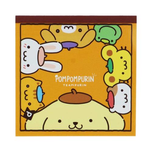 スクエアメモ メモ帳 ポムポムプリン サンリオ オレンジ サンスター