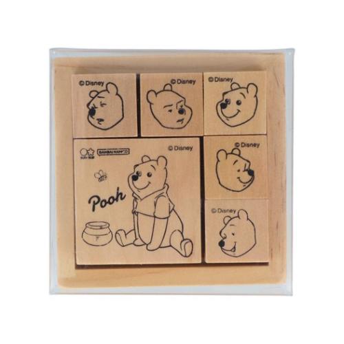くまのプーさん 木製スタンプセット ハンコ ファニーフェイス