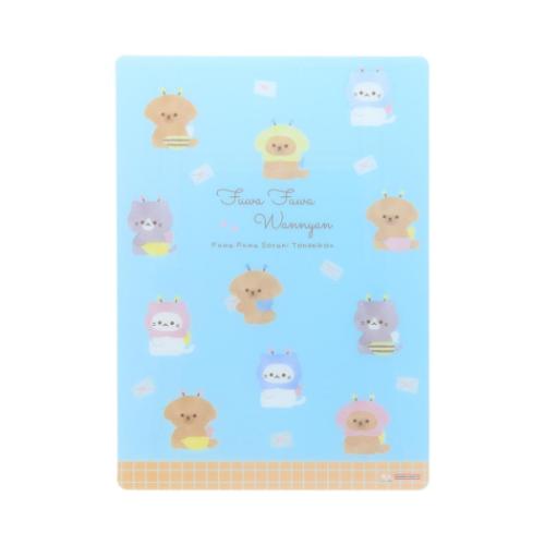 下敷き クリア下敷 ふわふわわんにゃん サンスター文具