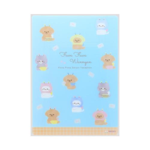 下敷き クリア下敷 ふわふわわんにゃん サンスター文具