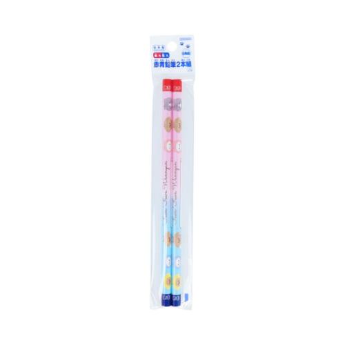 赤青鉛筆 赤青鉛筆2本組 ふわふわわんにゃん サンスター文具 新学期準備文具