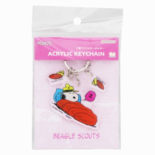 キーリング 3連アクリルキーホルダー ピーナッツ スヌーピー ウッドストック サンスター文具 プレゼント