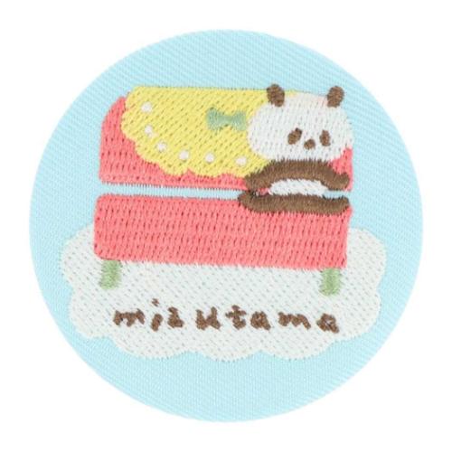 缶バッジ 刺繍缶バッジ mizutama LB ライトブルー サンスター文具