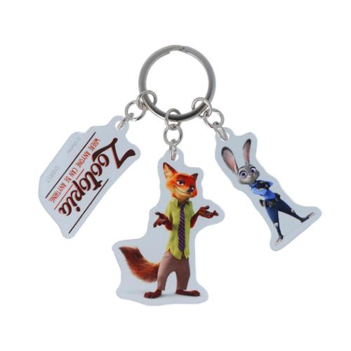 ズートピア 3連アクリルキーホルダー キーリング HD ディズニー