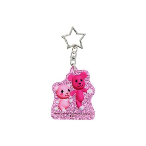 サンスター文具 PostPet キャラクター キーリング ラメ入アクリル
