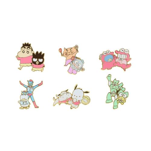 クレヨンしんちゃんxサンリオキャラクターズ ピンバッジ 全6種 6個入