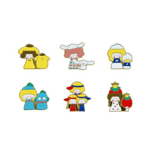 ピンズ ピンバッジ 全6種 6個入セット mizutamaxサンリオキャラクターズ イエロー サンスター文具