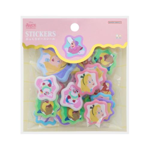 ふしぎの国のアリス キャラクター フレークシール ぷっくりピースシール へんてこウェービィ ピンク ディズニー