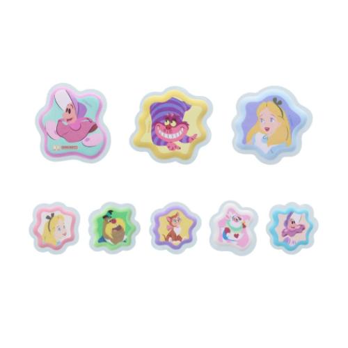 ふしぎの国のアリス キャラクター フレークシール ぷっくりピースシール へんてこウェービィ ピンク ディズニー