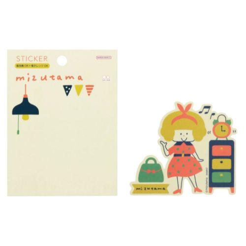 ビッグシール mizutama ダイカットステッカー レトロ柄