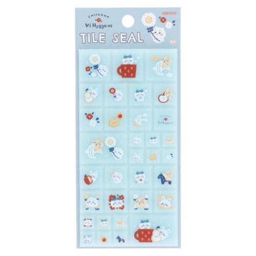 ちいかわ キャラクター シール タイルシール Hygge ブルー : おもしろ