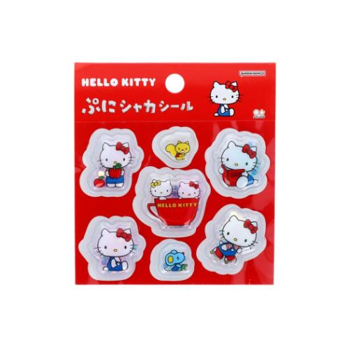 ハローキティ ぷにシャカシール ダイカットシール レッド