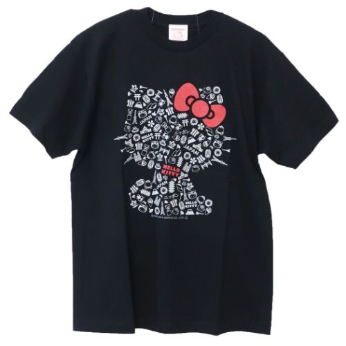 ハローキティ Tシャツ ラメプリント T-SHIRTS ブラック Sサイズ Mサイズ Lサイズ XLサイズ サンリオ あすなろ舎 プレゼント バレンタイン｜cinemacollection