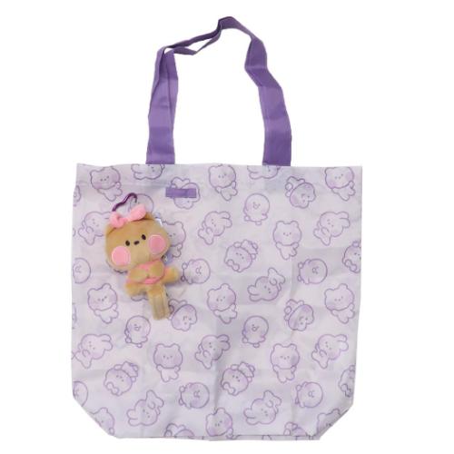ショッピングバッグ マスコット付きエコバッグ LINE FRIENDS minini チョニニ サンタン