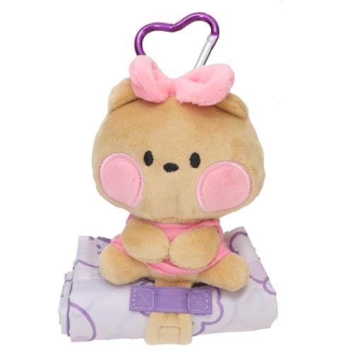 ショッピングバッグ マスコット付きエコバッグ LINE FRIENDS minini チョニニ サンタン