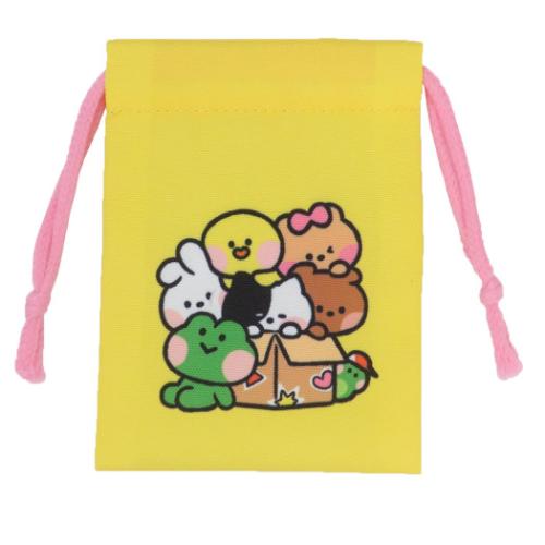 LINE FRIENDS minini グッズ 巾着袋 キャラクター プリントミニ巾着 D