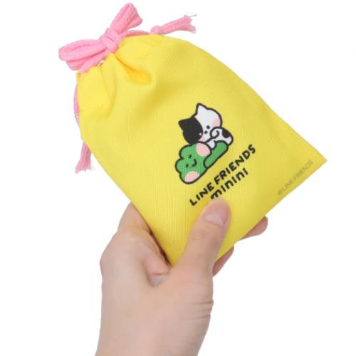 LINE FRIENDS minini グッズ 巾着袋 キャラクター プリントミニ巾着 D