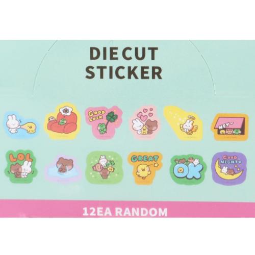 LINE FRIENDS minini グッズ ダイカットシール キャラクター ダイカットステッカー 全12種