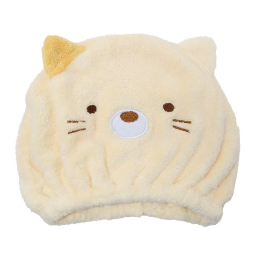 すみっコぐらし ヘアドライタオル帽子 タオルキャップ ねこ 