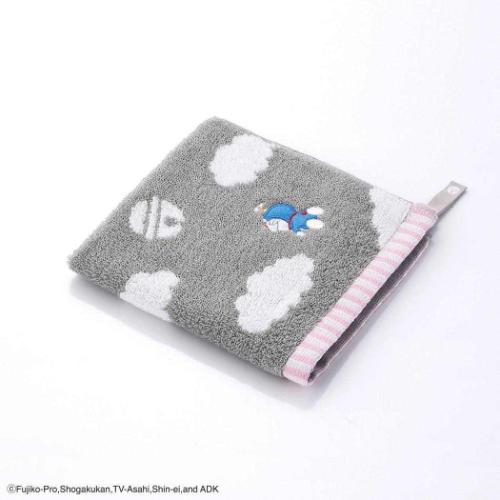 ドラえもん 藤子F不二雄 アニメキャラクター ループタオル 無撚糸フルフィーコットンループ付きウォッシュタオル 雲 MiRAi グレー タオル美術館