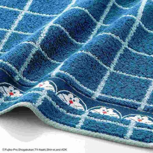 ドラえもん ミニタオル フルフィーコットン タオルハンカチ チェック MiRAi ネイビー 藤子F不二雄 タオル美術館