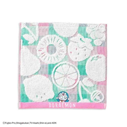 ドラえもん グッズ ミニタオル アニメキャラクター 無撚糸ガーゼパイルタオルハンカチ フルーツ MiRAi ピンク 藤子F不二雄