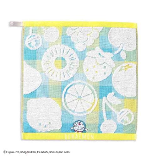 ドラえもん アニメキャラクター ループタオル 無撚糸ガーゼパイル ループ付きウォッシュタオル フルーツ MiRAi イエロー 藤子F不二雄 グッズ