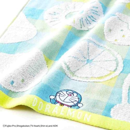 ドラえもん アニメキャラクター ループタオル 無撚糸ガーゼパイル ループ付きウォッシュタオル フルーツ MiRAi イエロー 藤子F不二雄 グッズ