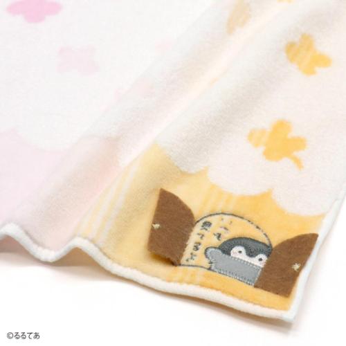 コウペンちゃん 無撚糸 タオルハンカチ ミニタオル 君を見守る ピンク LINE FRIENDS キャラクター グッズ