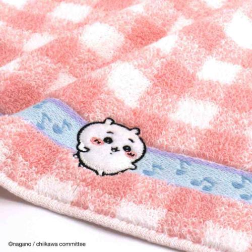 ちいかわ ミニタオル フルフィーコットン タオルハンカチ 音符 ピンク タオル美術館 かわいい プレゼント