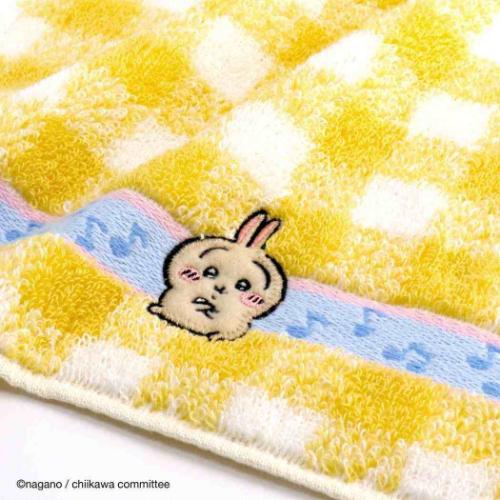 ちいかわ グッズ ミニタオル キャラクター フルフィーコットン タオルハンカチ 音符 イエロー うさぎ