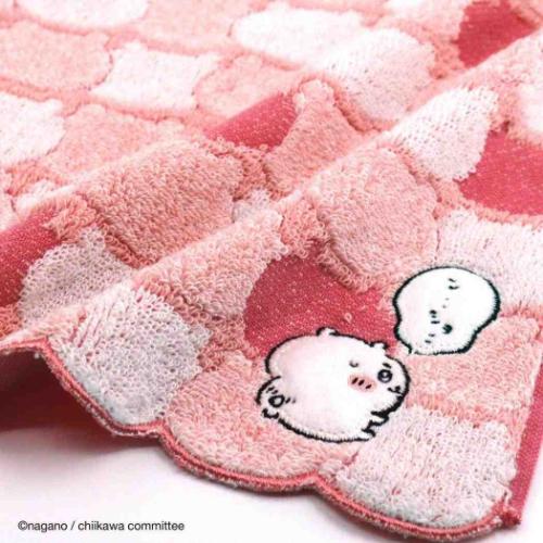 ちいかわ グッズ ミニタオル キャラクター フルフィーコットン タオルハンカチ おかお ピンク