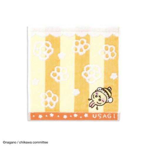 ちいかわ うさぎ キャラクター ミニタオル 無撚糸スチームシャーリングタオルハンカチ 蜂たち イエロー タオル美術館