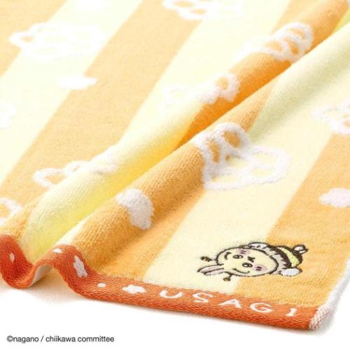 ちいかわ うさぎ キャラクター ミニタオル 無撚糸スチームシャーリングタオルハンカチ 蜂たち イエロー タオル美術館
