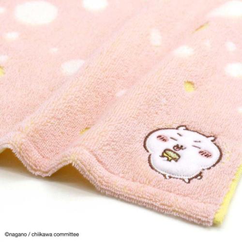 ちいかわ キャラクター ミニタオル 無撚糸フルフィーコットンループ付きタオルハンカチ すっぱ ピンク タオル美術館