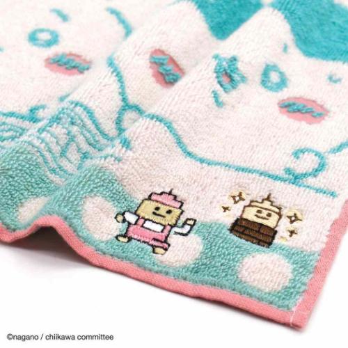ちいかわ 無撚糸フルフィーコットンタオルハンカチ ハチワレ ミニタオル キャラクター ピロン タオル美術館