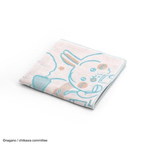 ちいかわ 3重ガーゼ ウォッシュタオル ハンドタオル ほのぼの ブルー ハチワレ うさぎ キャラクター グッズ