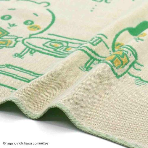 ちいかわ 3重ガーゼ ウォッシュタオル ハチワレ ハンドタオル キャラクター ほのぼの グリーン