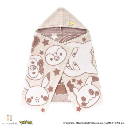 【未使用品】 monpoke モンポケ フード付バスタオル みんなといっしょ ポケットモンスター ビッグタオル フード付バスタオル みんなと