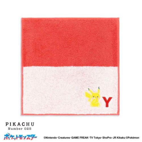ミニタオル フルフィーコットン タオルハンカチ ポケットモンスター ユアネーム ピカチュウ Y タオル美術館 ポケモン プレゼント かわいい イニシャル