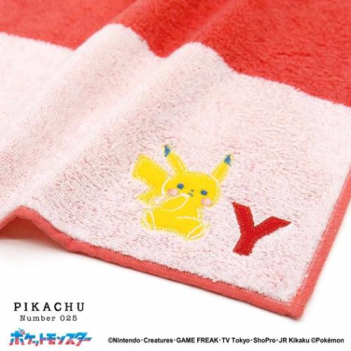 ミニタオル フルフィーコットン タオルハンカチ ポケットモンスター ユアネーム ピカチュウ Y タオル美術館 ポケモン プレゼント かわいい イニシャル